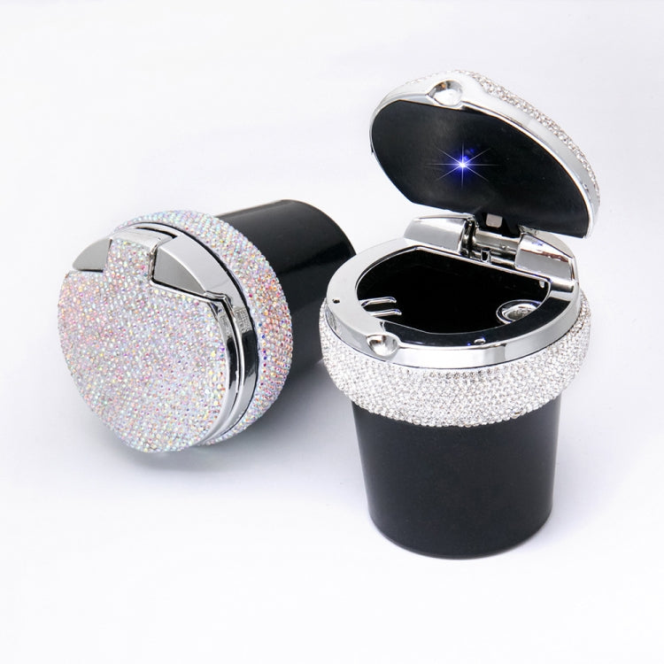 Studded Diamond Car Ashtray with Led Lamp(Bright Black) - Ashtrays by PMC Jewellery | Online Shopping South Africa | PMC Jewellery | Buy Now Pay Later Mobicred