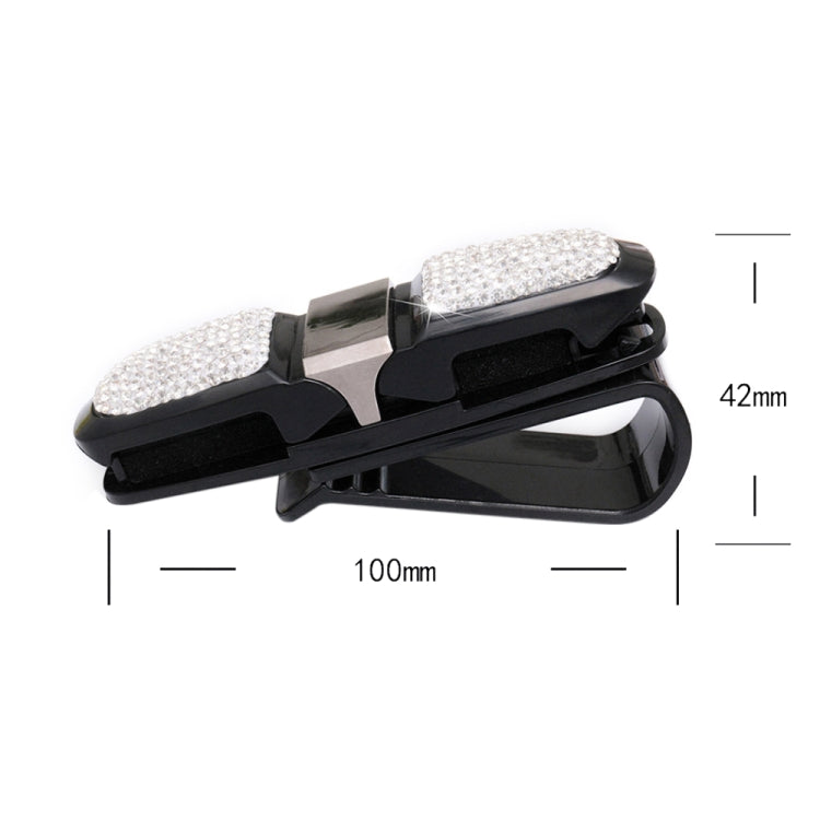 Diamond Mounted Rotating Car Glasses Clip Card Paper Holder Clips(Red) - Sunglasses & Glasses Clips by Dabond | Online Shopping South Africa | PMC Jewellery | Buy Now Pay Later Mobicred