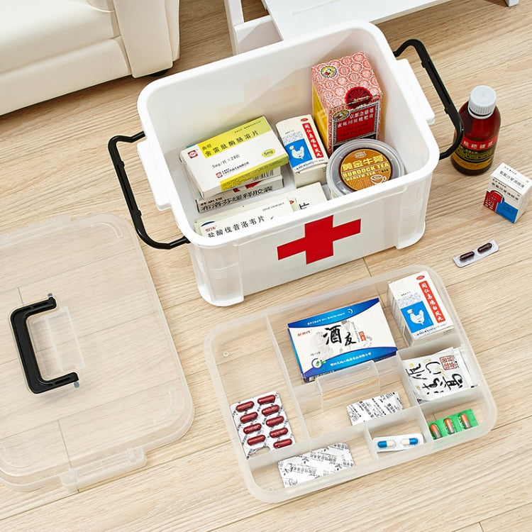 Family Multi-layer Emergency Medicine Storage Box Household Plastic Box, Size: L(White) - free shipping - PMC TechLife - Order now!