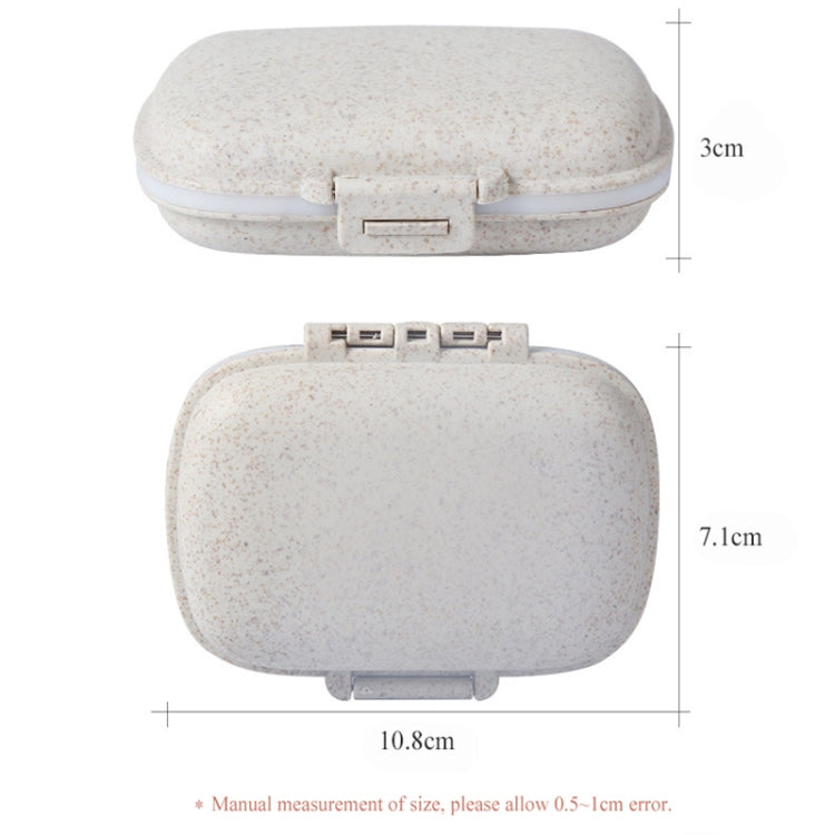 3 PCS 8-Grid Double-layer Portable Mini Straw Pill Storage Box(Wheat Pink) - free shipping - PMC TechLife - Order now!