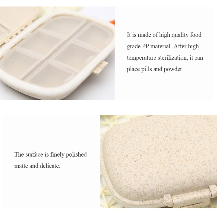 3 PCS 8-Grid Double-layer Portable Mini Straw Pill Storage Box(Wheat Blue) - free shipping - PMC TechLife - Order now!