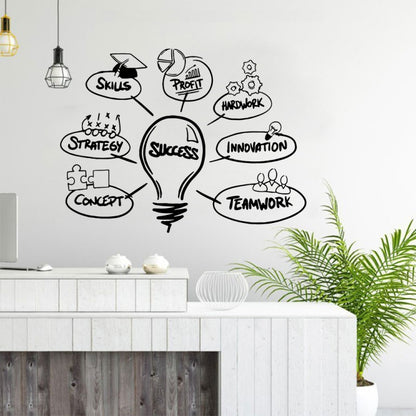 Light Bulb Sticker Company Office Studio Inspired Wall Sticker School Creative Dormitory Decoration Sticker(Black) - Sticker by PMC Jewellery | Online Shopping South Africa | PMC Jewellery