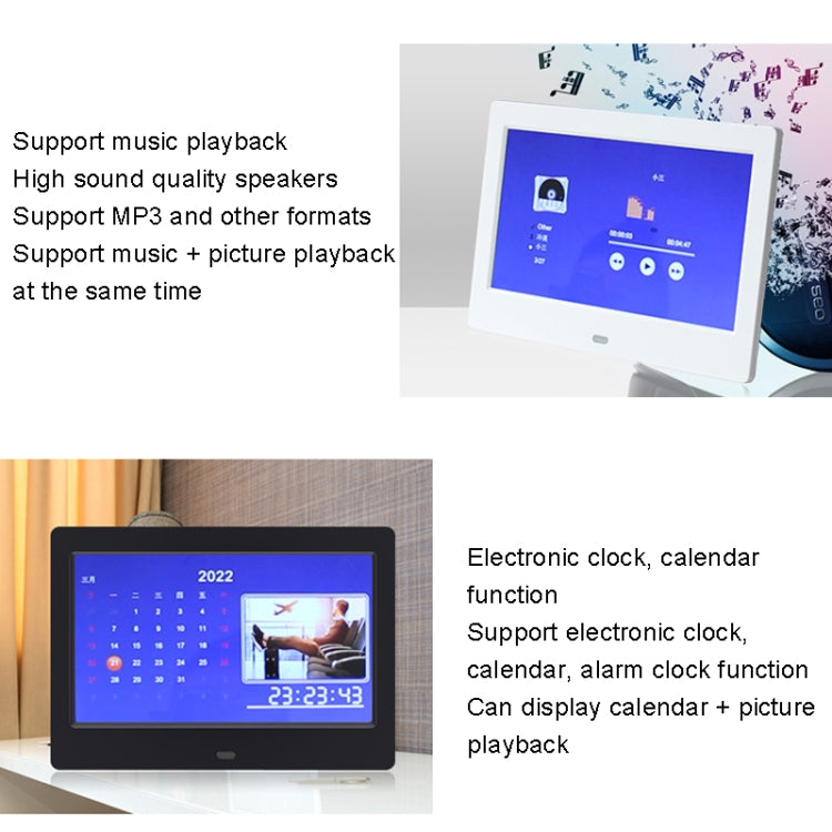 DPF-706 7 inch Digital Photo Frame LED Wall Mounted Advertising Machine, Plug:EU Plug(White) - free shipping - PMC TechLife - Order now!