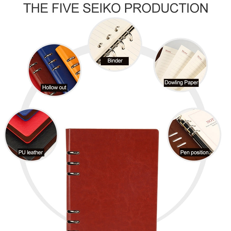 Business Notepad Loose Leaf Replaceable Inner Notebook Thickened Diary Book, Color:A5 Red - free shipping - PMc TechLife - Order now!