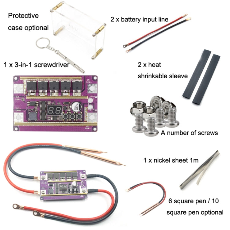 Lead-Acid Battery Version 12V Digital Display DIY Battery Spot Welding Machine Pen Control, Style:6 Square Pen - Others by PMC TechLife | Online Shopping South Africa | PMC TechLife | Buy Now Pay Later Mobicred