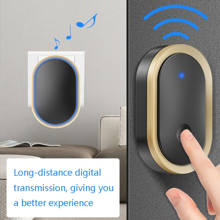 CACAZI A99 Home Smart Remote Control Doorbell Elderly Pager, Style:UK Plug(Golden) - Wireless Doorbell by CACAZI | Online Shopping South Africa | PMC TechLife