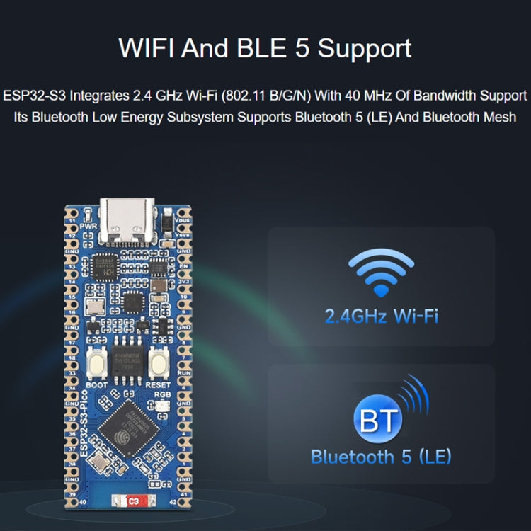 Waveshare ESP32-S3 Microcontroller 2.4 GHz Wi-Fi Development Board Dual-core Processor - free shipping - PMC TechLife - Order now!