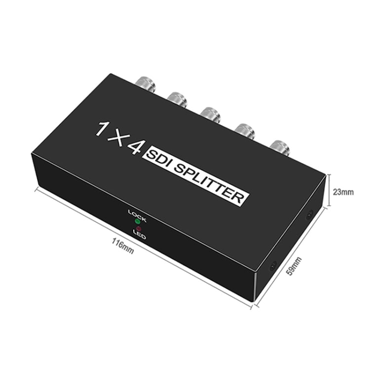 1 In 4 Out SD-SDI / HD-SDI / 3G-SDI Distribution Amplifier Video SDI Splitter(UK Plug) - Splitter by PMC Jewellery | Online Shopping South Africa | PMC Jewellery | Buy Now Pay Later Mobicred