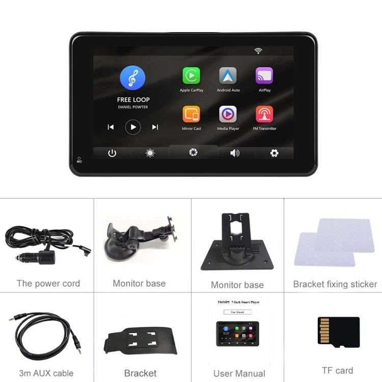 A3135 7 Inch HD Wired Smart Screen With Wireless CarPlay + Android Auto + Android With With 16G Memory Card - Car MP3 & MP4 & MP5 by PMC Jewellery | Online Shopping South Africa | PMC Jewellery | Buy Now Pay Later Mobicred