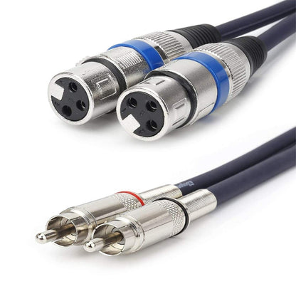 2RCA Male 2XLR Caron Female Speaker Audio Balance Cable, Length:5m - Microphone Audio Cable & Connector by PMC Jewellery | Online Shopping South Africa | PMC Jewellery | Buy Now Pay Later Mobicred