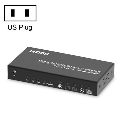 FJGEAR FJ-401HF 4 In 1 Out 4K HDMI Splitter Supports Four Screen Segmentation, Plug Type:US Plug(Black) - Splitter by FJGEAR | Online Shopping South Africa | PMC Jewellery | Buy Now Pay Later Mobicred