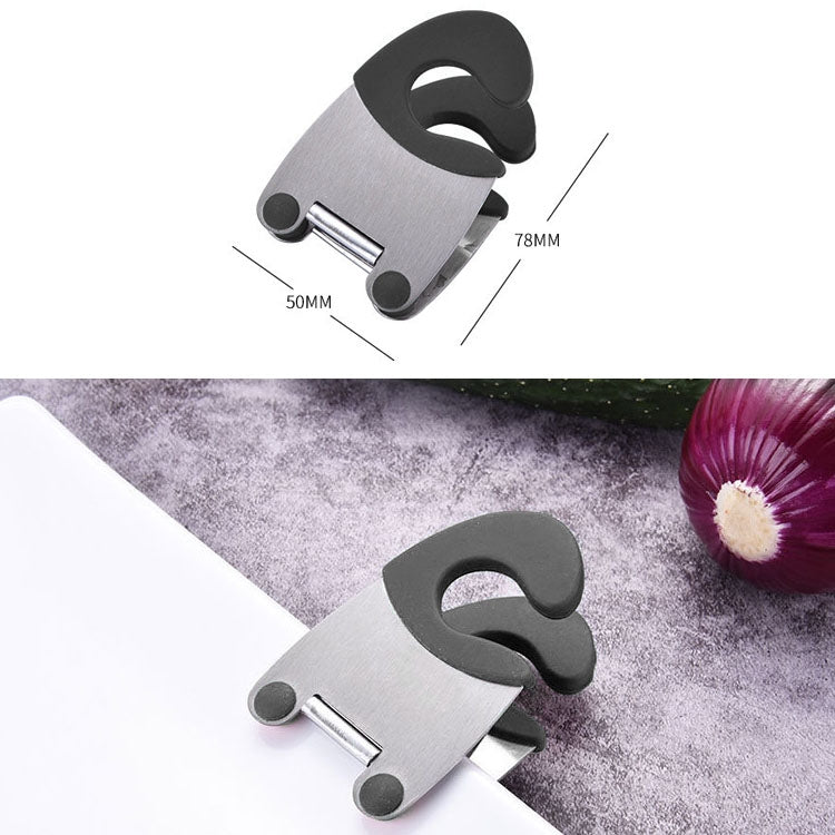Stainless Steel Plastic Pan Edge Clamp Anti-Scald Rubber Bracket Kitchen Gadgets(Black) - Food Clips & Clips by PMC TechLife | Online Shopping South Africa | PMC TechLife | Buy Now Pay Later Mobicred