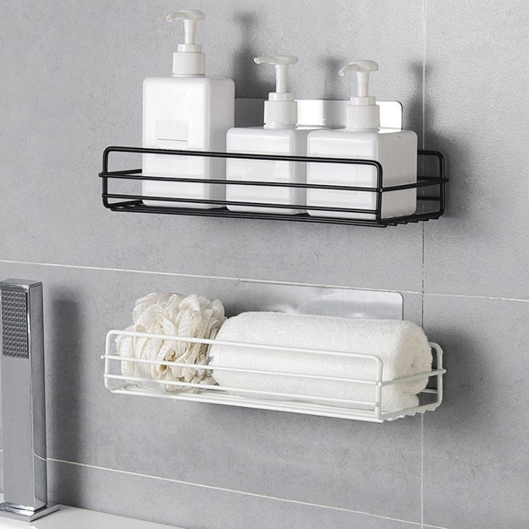 Wrought Iron Bathroom Shelf Wall Mounted Free Punch Toilet Rack(White) - Shelves by PMC Jewellery | Online Shopping South Africa | PMC Jewellery