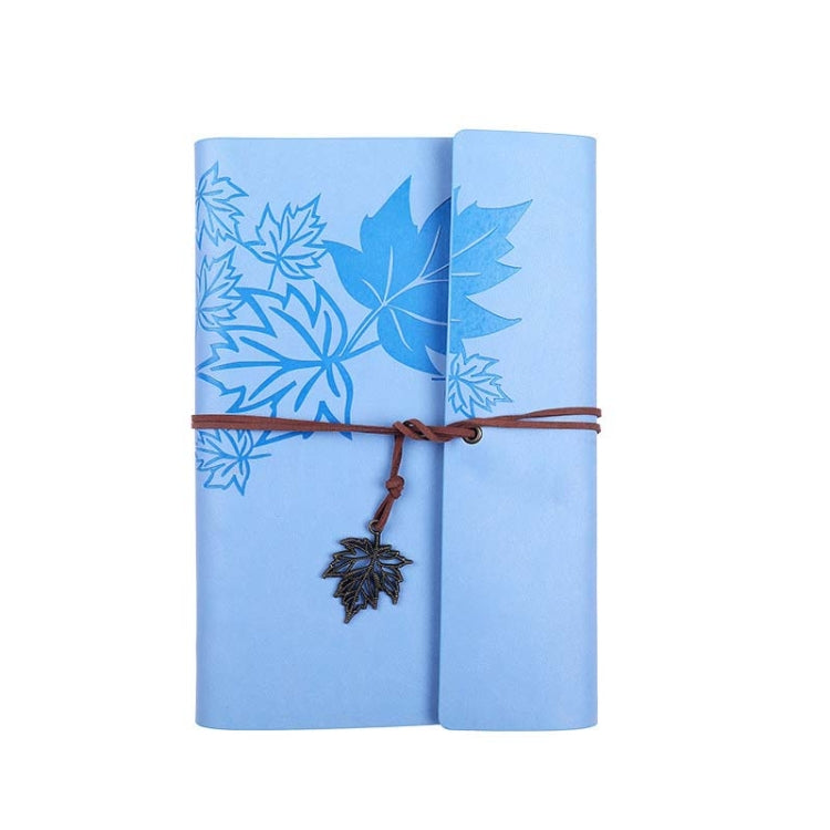 A5 PU Maple Retro Straps Handbook Loose-leaf Notebook(Light Blue) - Notebooks by PMc TechLife | Online Shopping South Africa | PMc TechLife | Buy Now Pay Later Mobicred