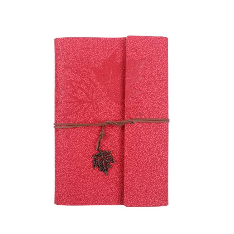 A5 PU Maple Retro Straps Handbook Loose-leaf Notebook(Red) - Notebooks by PMc TechLife | Online Shopping South Africa | PMc TechLife | Buy Now Pay Later Mobicred