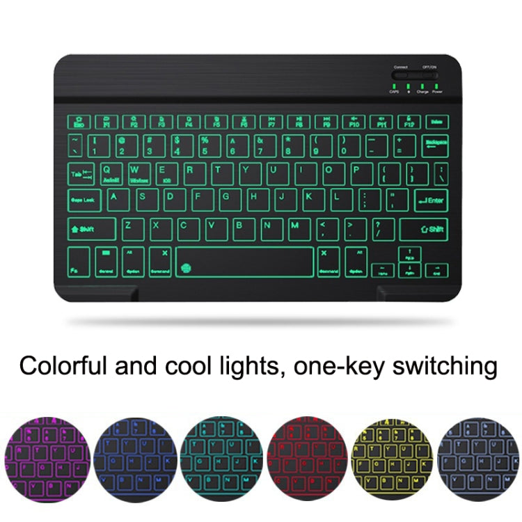 10 Inch RGB Colorful Backlit Bluetooth Keyboard And Mouse Set For Mobile Phone / Tablet(White) - Wireless Keyboard by PMC Jewellery | Online Shopping South Africa | PMC Jewellery | Buy Now Pay Later Mobicred