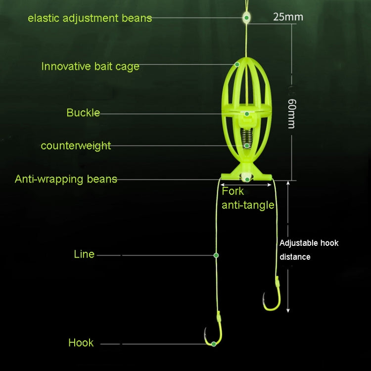 Double Hooks ISEAMA Explosive Hook Bighead Carp Feeder for Hand Rod & Throwing Rod, Size: 14 - Fishing Hooks by PMC TechLife | Online Shopping South Africa | PMC TechLife | Buy Now Pay Later Mobicred