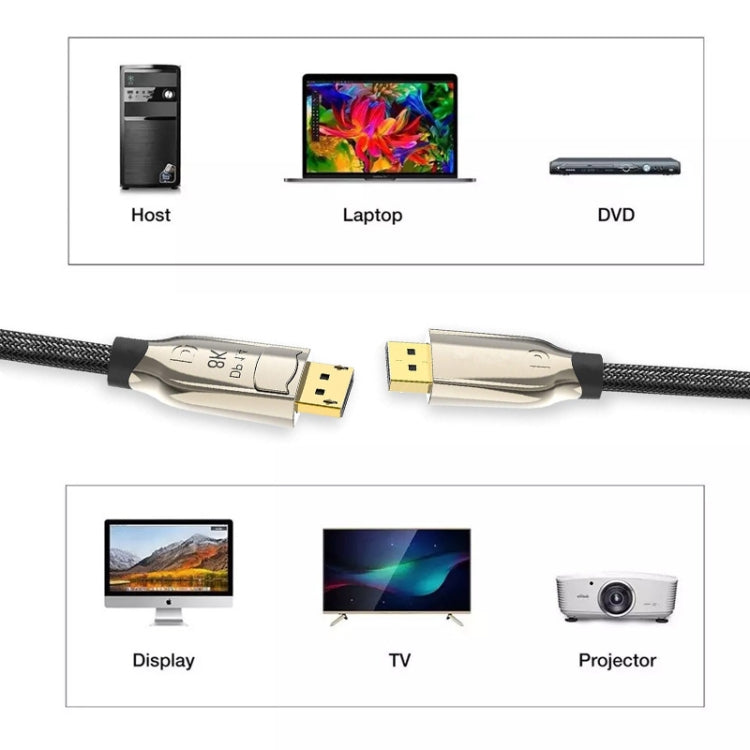 5m 1.4 Version DP Cable Gold-Plated Interface 8K High-Definition Display Computer Cable OD6.0MM 30AWG With Nylon Mesh(Black) -  by PMC Jewellery | Online Shopping South Africa | PMC Jewellery | Buy Now Pay Later Mobicred