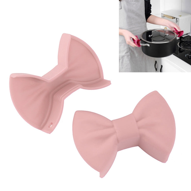 1 Pair Bowknot Silicone Insulation Clip Creative Kitchen Practical Gadgets(Pink) - Food Clips & Clips by PMC Jewellery | Online Shopping South Africa | PMC Jewellery | Buy Now Pay Later Mobicred