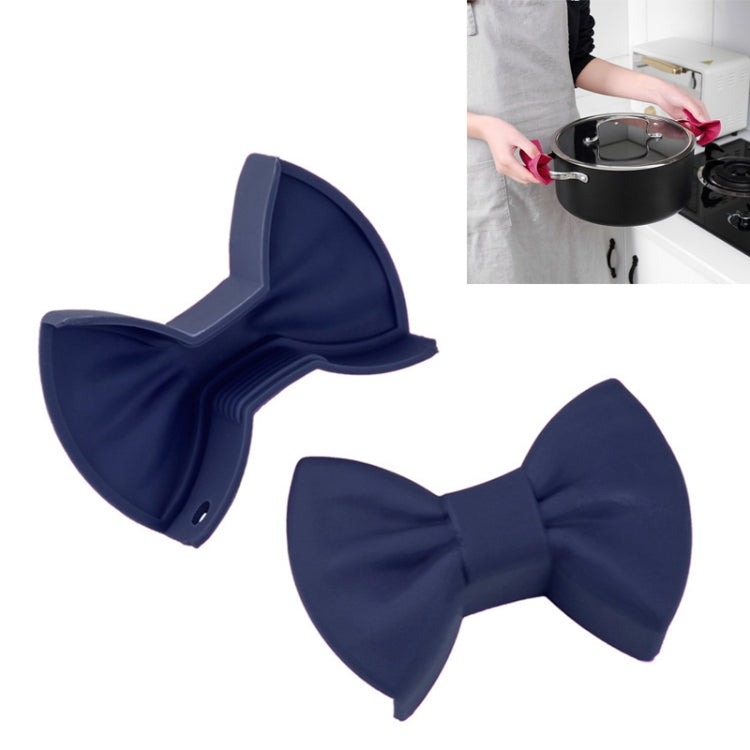 1 Pair Bowknot Silicone Insulation Clip Creative Kitchen Practical Gadgets(Dark Blue) - Food Clips & Clips by PMC Jewellery | Online Shopping South Africa | PMC Jewellery | Buy Now Pay Later Mobicred