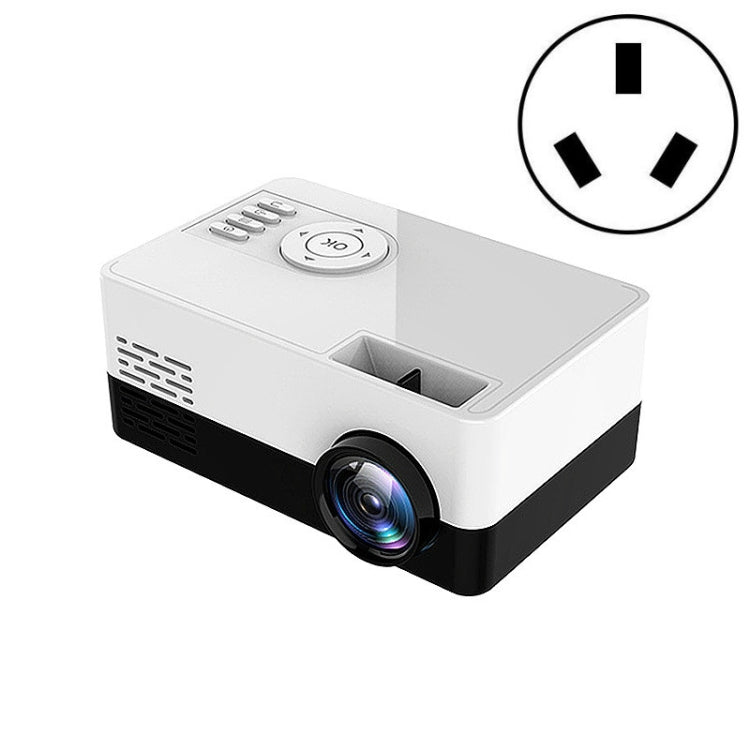 S261/J16 Home Mini HD 1080P Portable LED Projector, Support TF Card / AV / U Disk, Plug Specification:AU Plug(White Black) - Mini Projector by PMC Jewellery | Online Shopping South Africa | PMC Jewellery | Buy Now Pay Later Mobicred