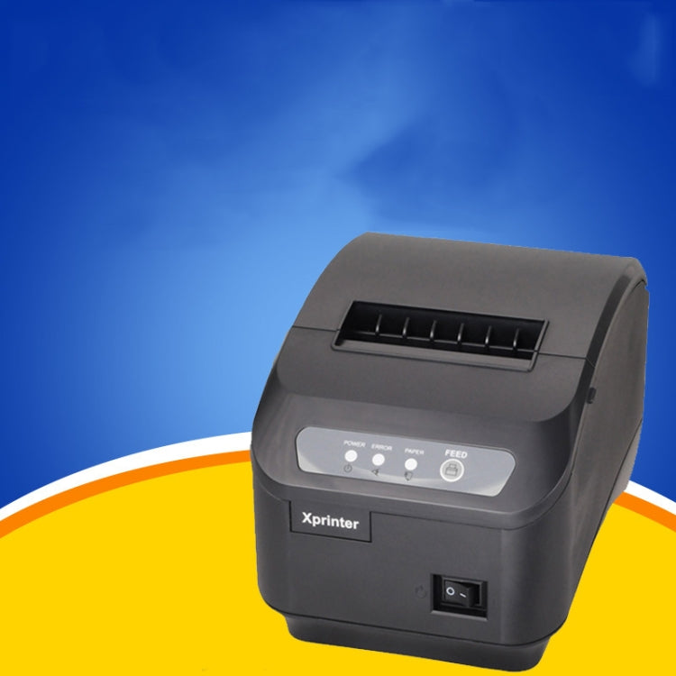 Xprinter XP-Q200II Thermal Small Receipt Printer Catering And Kitchen Receipt Printer 80mm Cutter, Interface Type:USB COM Interface(UK Plug) - Printer by Xprinter | Online Shopping South Africa | PMC Jewellery | Buy Now Pay Later Mobicred