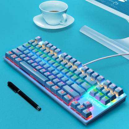 LEAVEN K550 87 Keys Green Shaft Gaming Athletic Office Notebook Punk Mechanical Keyboard, Cable Length: 1.8m(Blue) - Wired Keyboard by PMC Jewellery | Online Shopping South Africa | PMC Jewellery | Buy Now Pay Later Mobicred