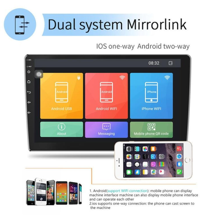 Universal Machine Android Smart Navigation Car Navigation DVD Reversing Video Integrated Machine, Size:10inch 2+32G, Specification:Standard+8 Lights Camera - Car DVD by PMC TechLife | Online Shopping South Africa | PMC TechLife | Buy Now Pay Later Mobicred
