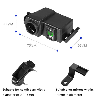 Motorcycle Car Dual USB Mobile Phone Charger With Cigarette Lighter Interface Multi-function Digital Display Car Charger, Style:DYUK Red Light - Battery Charger by PMC Jewellery | Online Shopping South Africa | PMC Jewellery