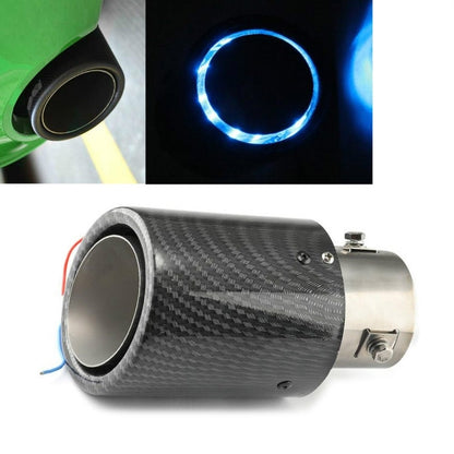 Car Modification Carbon Fiber Luminous Tail Throat LED Lights Modified Car Exhaust Pipe Spitfire Tail Throat, Style:Curling(Blue) - Exhaust Pipes by PMC Jewellery | Online Shopping South Africa | PMC Jewellery | Buy Now Pay Later Mobicred