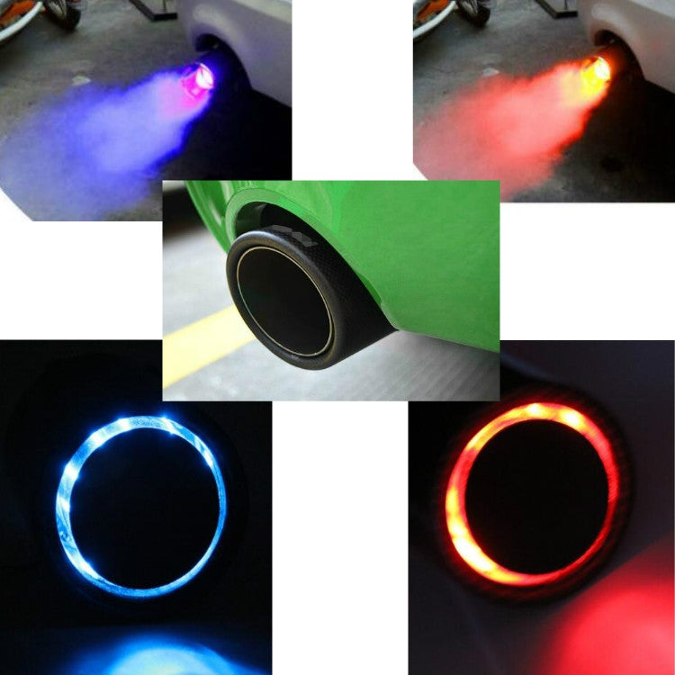 Car Modification Carbon Fiber Luminous Tail Throat LED Lights Modified Car Exhaust Pipe Spitfire Tail Throat, Style:Side(Blue) - Exhaust Pipes by PMC TechLife | Online Shopping South Africa | PMC TechLife | Buy Now Pay Later Mobicred