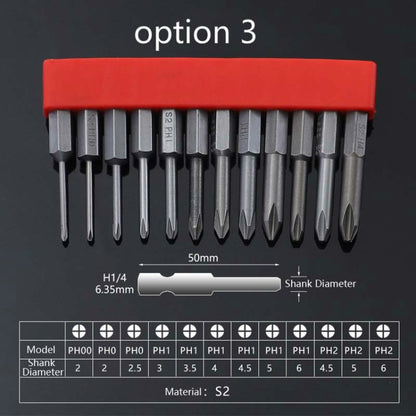 12 PCS / Set Screwdriver Bit With Magnetic S2 Alloy Steel Electric Screwdriver, Specification:3 - Drill & Drill Bits by PMC Jewellery | Online Shopping South Africa | PMC Jewellery | Buy Now Pay Later Mobicred