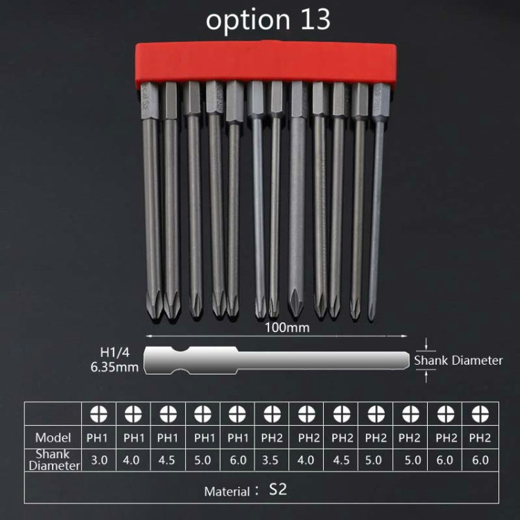 12 PCS / Set Screwdriver Bit With Magnetic S2 Alloy Steel Electric Screwdriver, Specification:13 - Drill & Drill Bits by PMC Jewellery | Online Shopping South Africa | PMC Jewellery | Buy Now Pay Later Mobicred