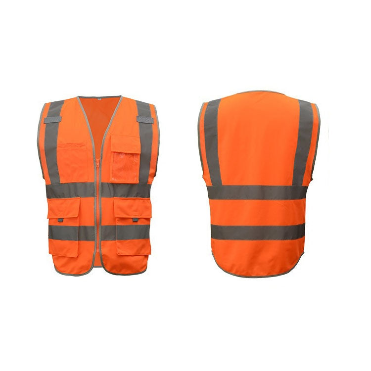 Multi-pockets Safety Vest Reflective Workwear Clothing, Size:XXL-Chest 130cm(Orange) - Reflective Safety Clothing by PMC Jewellery | Online Shopping South Africa | PMC Jewellery | Buy Now Pay Later Mobicred