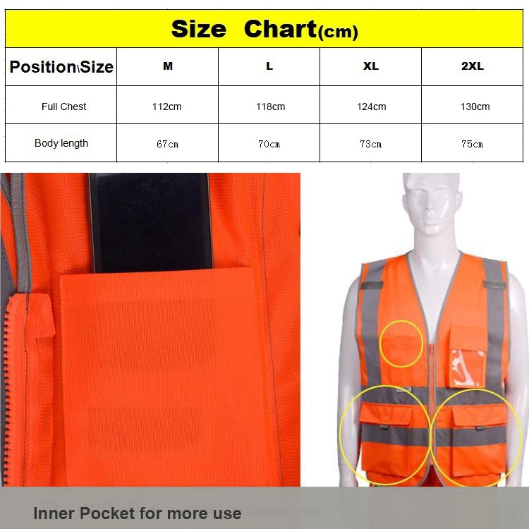 Multi-pockets Safety Vest Reflective Workwear Clothing, Size:M-Chest 112cm(Green) - Reflective Safety Clothing by PMC Jewellery | Online Shopping South Africa | PMC Jewellery | Buy Now Pay Later Mobicred
