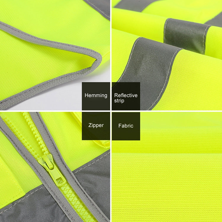 Multi-pockets Safety Vest Reflective Workwear Clothing, Size:XL-Chest 124cm(Yellow Blue) - free shipping - PMC Jewellery - Order now!