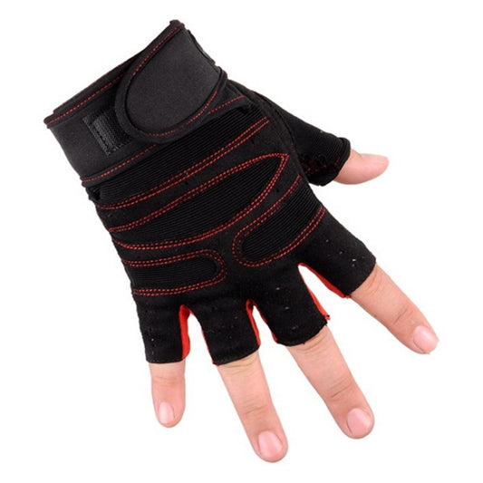 Gym Gloves Heavyweight Sports Exercise Weight Lifting Gloves Body Building Training Sport Fitness Gloves, Size:L(Red) - Sports Safety by PMC Jewellery | Online Shopping South Africa | PMC Jewellery | Buy Now Pay Later Mobicred