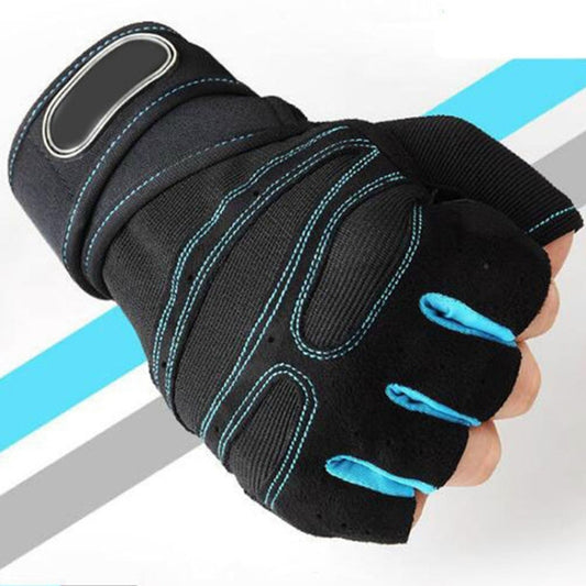 Gym Gloves Heavyweight Sports Exercise Weight Lifting Gloves Body Building Training Sport Fitness Gloves, Size:L(Sky blue) - Sports Safety by PMC Jewellery | Online Shopping South Africa | PMC Jewellery | Buy Now Pay Later Mobicred