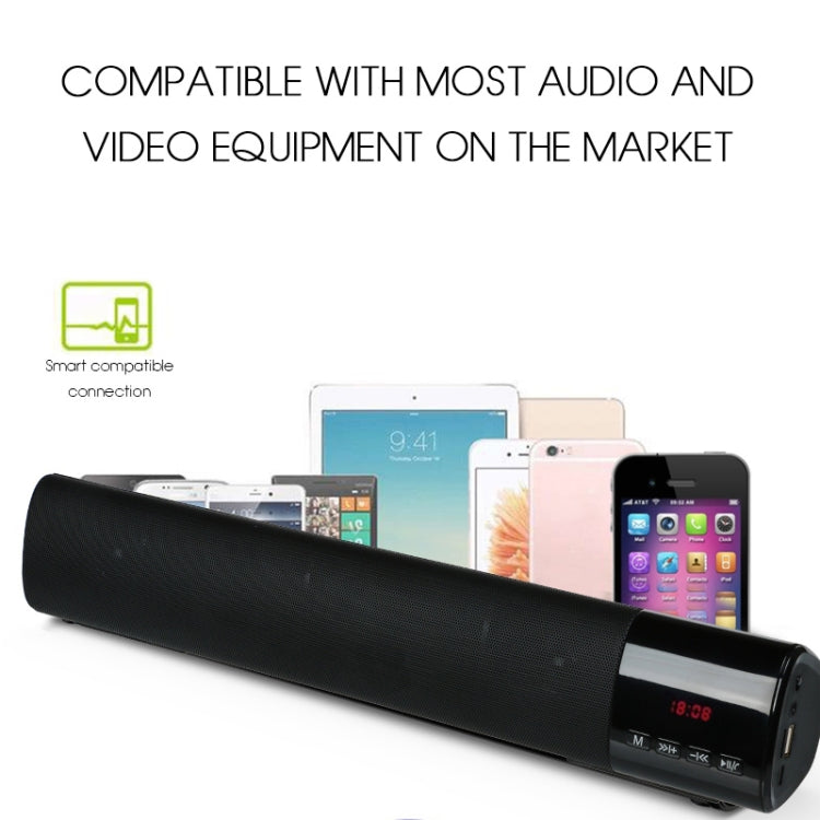 TOPROAD High Power 10W HIFI Portable Wireless Bluetooth Speaker Stereo Soundbar TF FM USB Subwoofer Column for Computer TV Phone(Black) - Desktop Speaker by TOPROAD | Online Shopping South Africa | PMC Jewellery | Buy Now Pay Later Mobicred