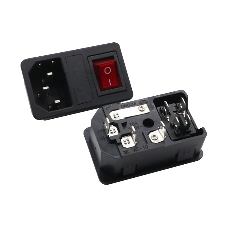 10 PCS AC-01 Three Pins Power Socket with Safety Switch Socket - Switch by PMC Jewellery | Online Shopping South Africa | PMC Jewellery