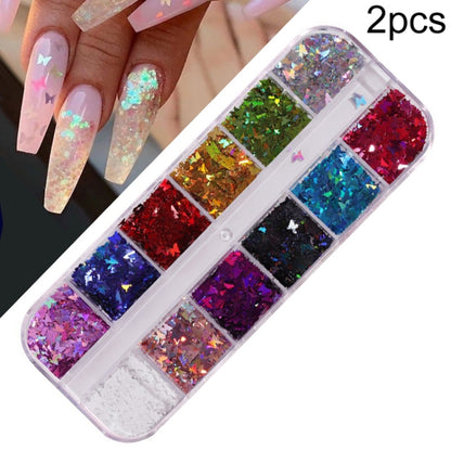 2 PCS Nail Art Butterfly Laser Symphony Sequins, Specification:10 - Nail Stickers by PMC Jewellery | Online Shopping South Africa | PMC Jewellery | Buy Now Pay Later Mobicred