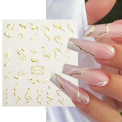 TH-1100 10pcs Frosted Transparent Back Adhesive Bronzing Smudged Nail Art Sticker - Nail Stickers by PMC Jewellery | Online Shopping South Africa | PMC Jewellery | Buy Now Pay Later Mobicred