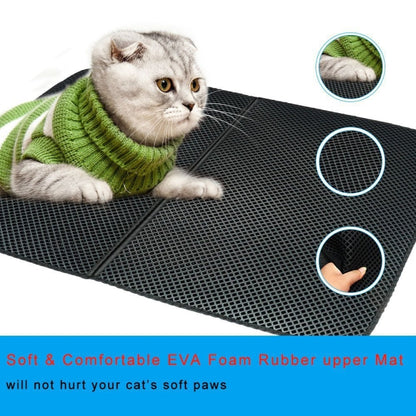 Waterproof Pet Cat Litter Mat EVA Double Layer Cat Litter Trapping Pets Mat Pad Bottom Non-slip Pet Litter Cat Mat(Black) - Pads by PMC Jewellery | Online Shopping South Africa | PMC Jewellery