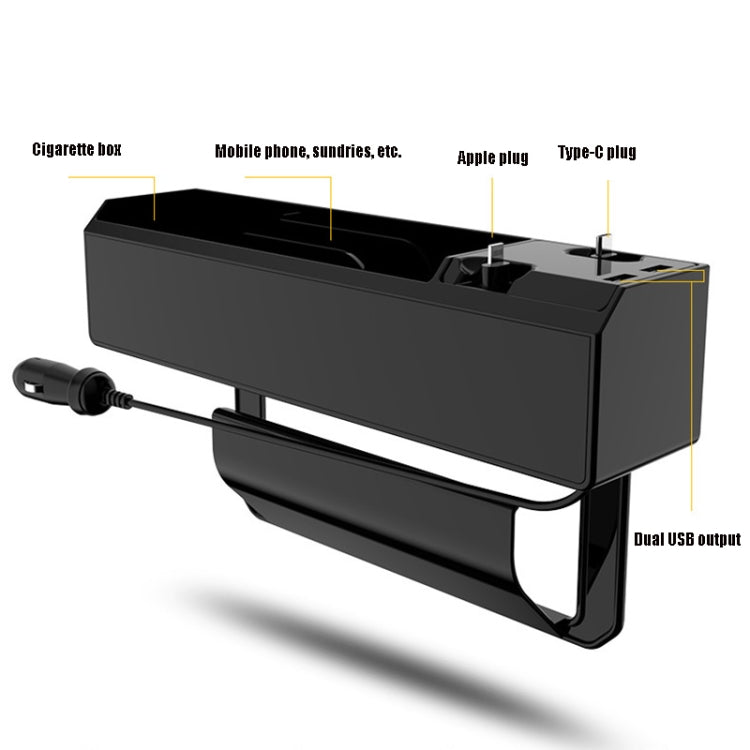 Car Seat Storage Box With Cable Car USB Charger, Style:3-wire - DIY Modified Charger by PMC Jewellery | Online Shopping South Africa | PMC Jewellery | Buy Now Pay Later Mobicred