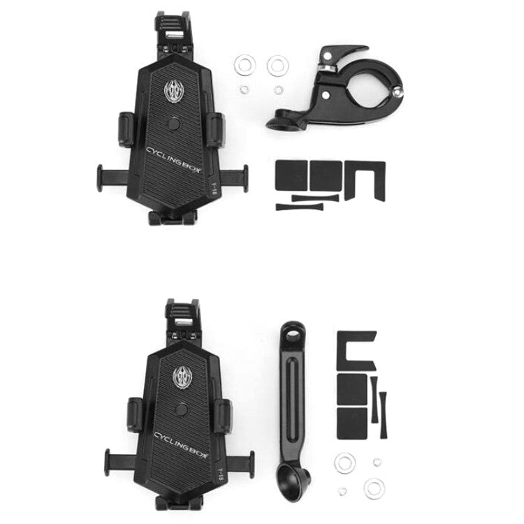 Bicycle Mobile Phone Holder Can Rotate And Adjust Fixed Aluminum Alloy Bracket Automatic Grab Bracket, Style:Handlebar Installation(Black) - Holders by PMC TechLife | Online Shopping South Africa | PMC TechLife | Buy Now Pay Later Mobicred
