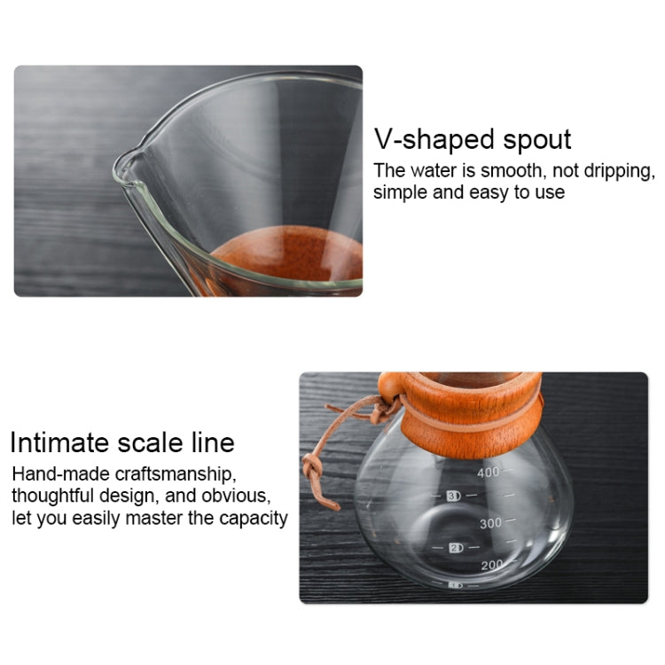 Hand Coffee Pot High Temperature Resistant 400ml Glass Coffee Pot, Style:Pot Without Strainer - free shipping - PMC TechLife - Order now!