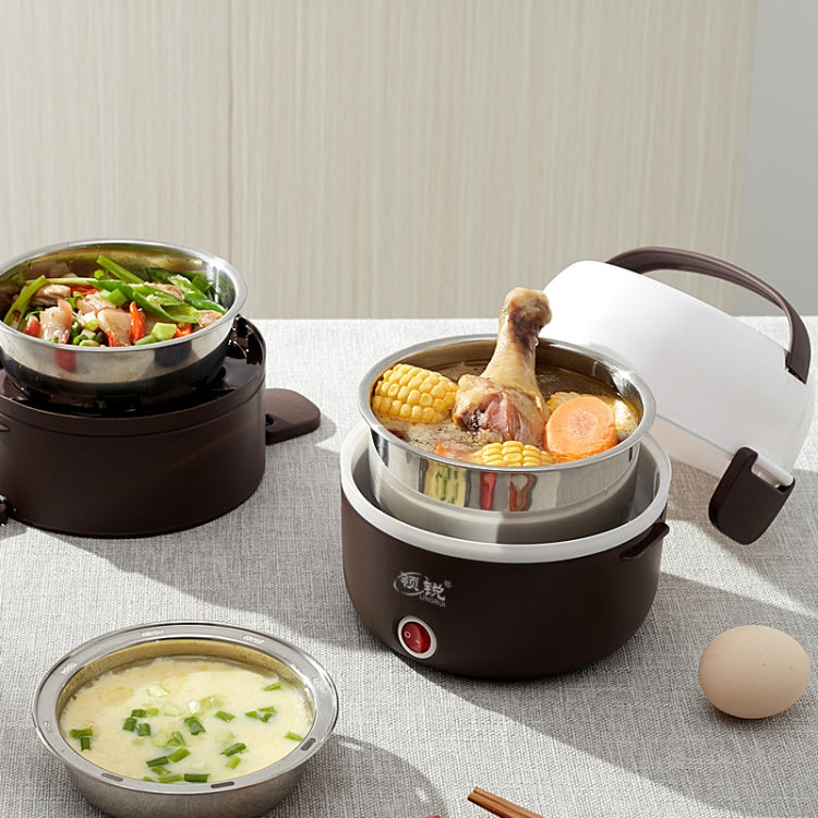 LINGRUI Multi-Function Electric Lunch Box Electric Heating Insulation Cooking Mini Rice Cooker, CN Plug, Specification:Double Layer(Purple) - free shipping - PMC TechLife - Order now!