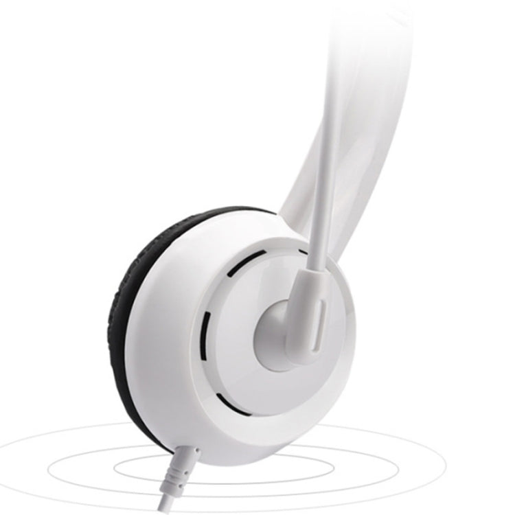 DANYIN DT326 Head-mounted Desktop Computer Children Learning Wire Headset with Microphone, Cable Length:1.8m, Style:3.5mm Two-hole(White) - Multimedia Headset by Danyin | Online Shopping South Africa | PMC TechLife | Buy Now Pay Later Mobicred