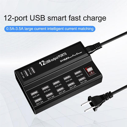 100-240V USB Interface Smart Fast Charge Digital Electronic Charger Multifunctional Charger, US Plug, Style:12 Ports - Multifunction Charger by PMC Jewellery | Online Shopping South Africa | PMC Jewellery | Buy Now Pay Later Mobicred