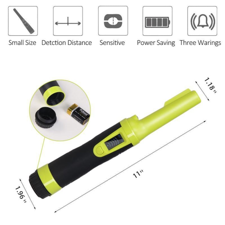 HS-10 Handheld Waterproof Metal Detector LCD Display Metal Positioning Rod(Fluorescent Green) - Metal Detector by PMC Jewellery | Online Shopping South Africa | PMC Jewellery | Buy Now Pay Later Mobicred